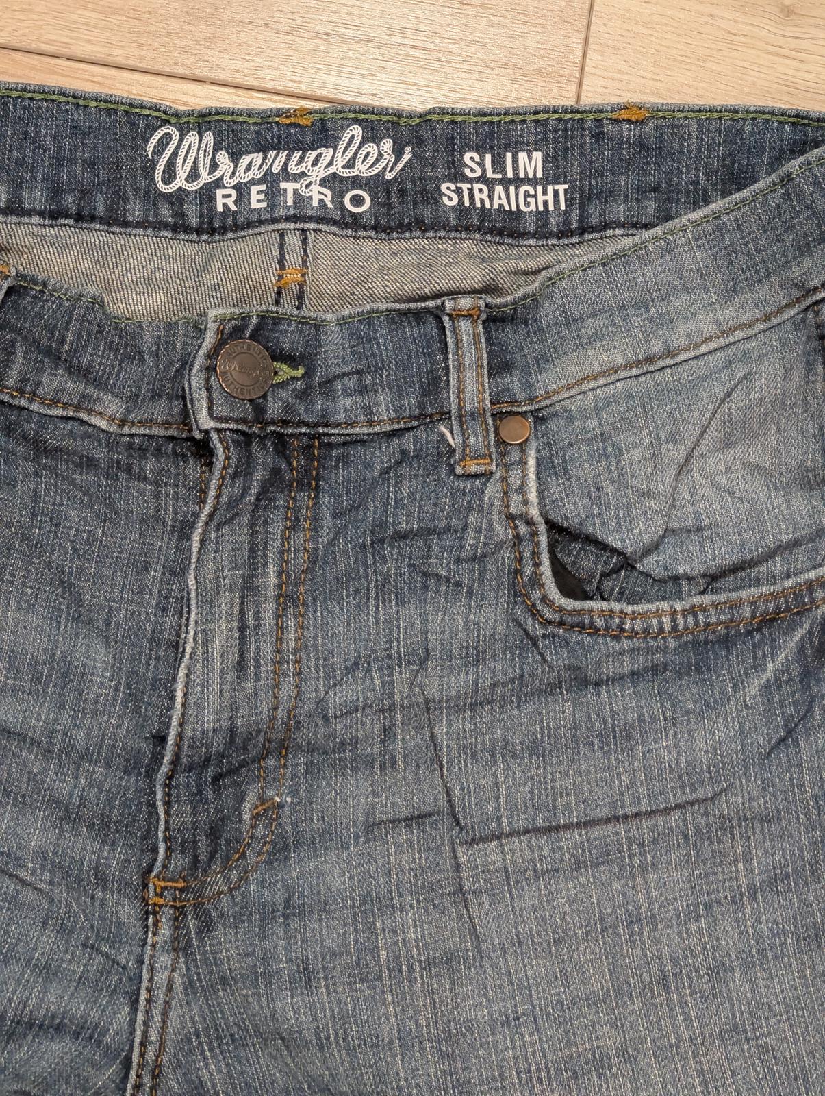 Wrangler Men's Slim Straight Jeans - Blue - Size 32W 32L