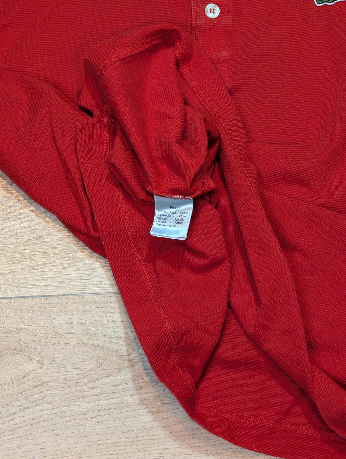 Lacoste Men's Slim Fit Polo T Shirt - Red - Size 5 / Large