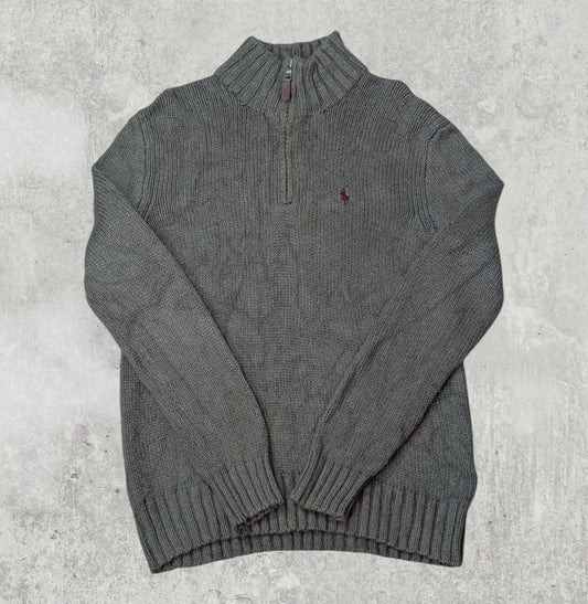 Ralph Lauren Men's 1/4 Zip Jumper - Green - Size XS