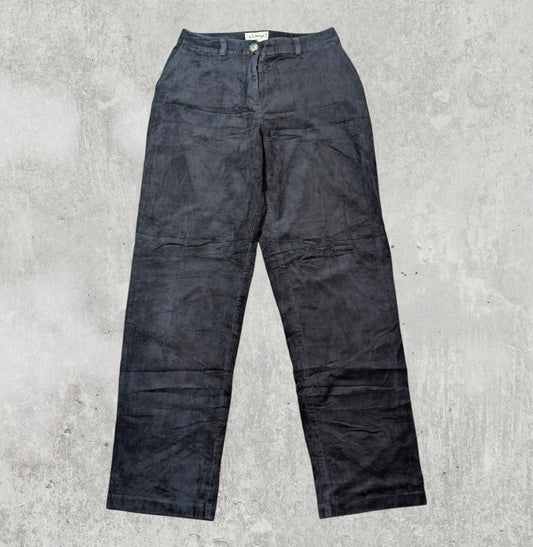 L.L. Bean Women's Classic Curvy Corduroy Trousers - Navy - Size 30W 32L