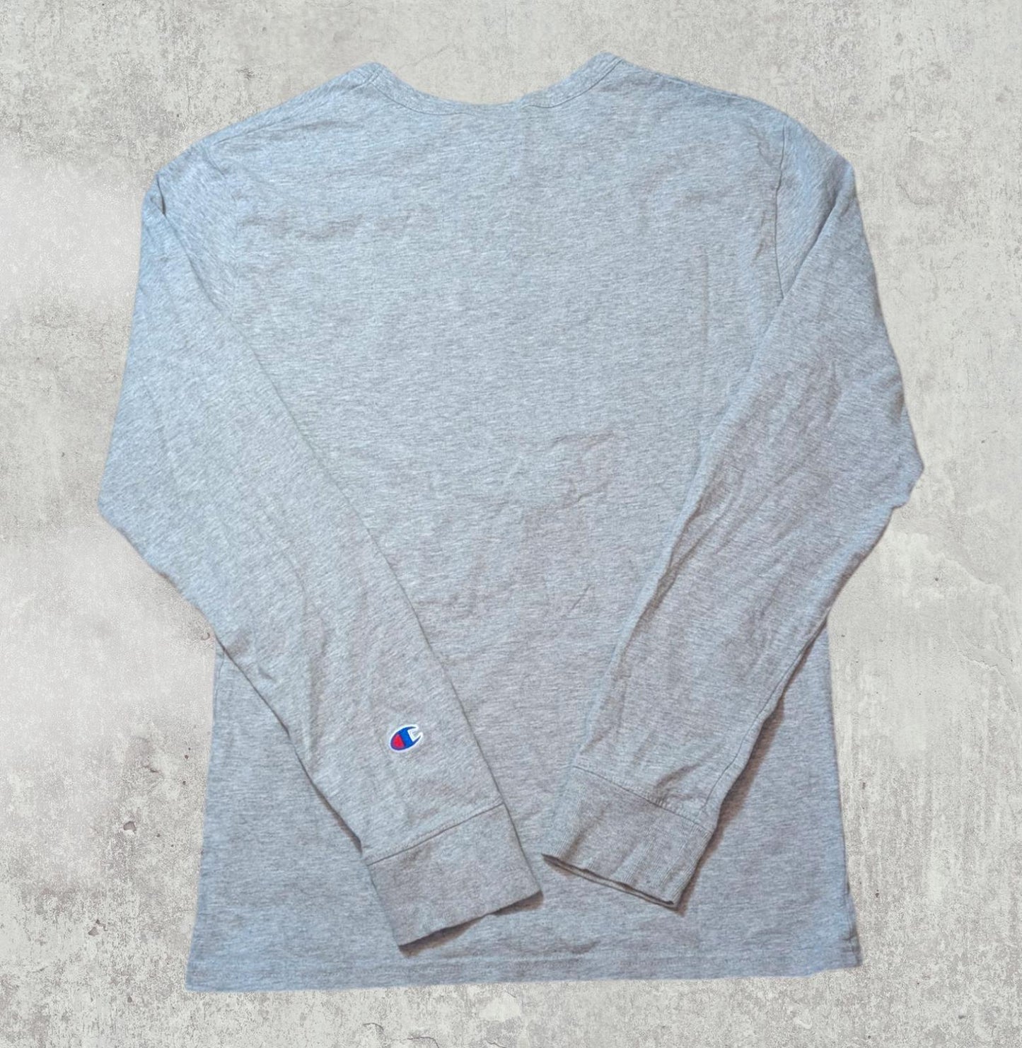 Champion Men's Long Sleeved T Shirt - Grey - Size Small