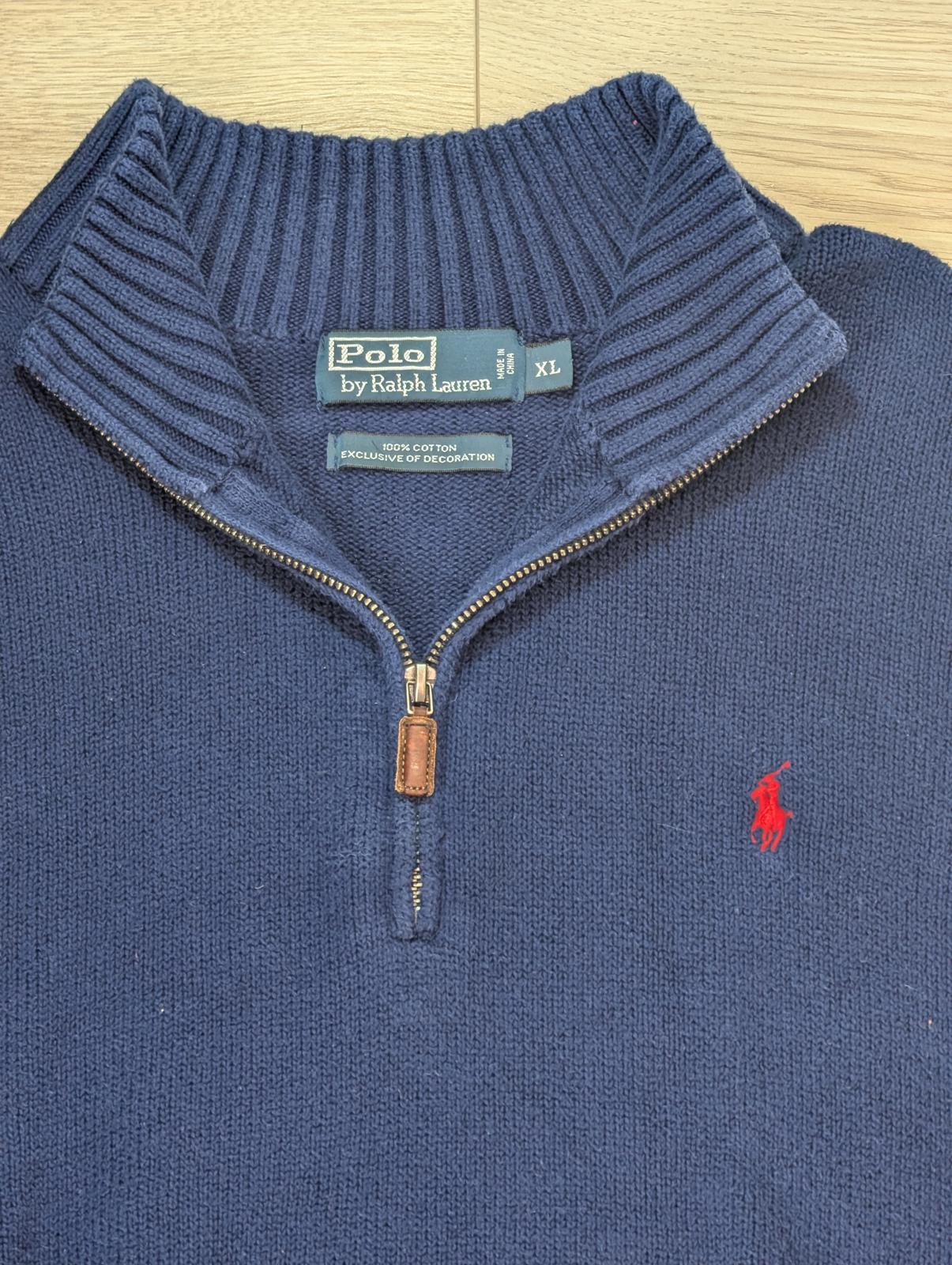 Ralph Lauren Men's 1/4 Zip Jumper - Navy - Size XL