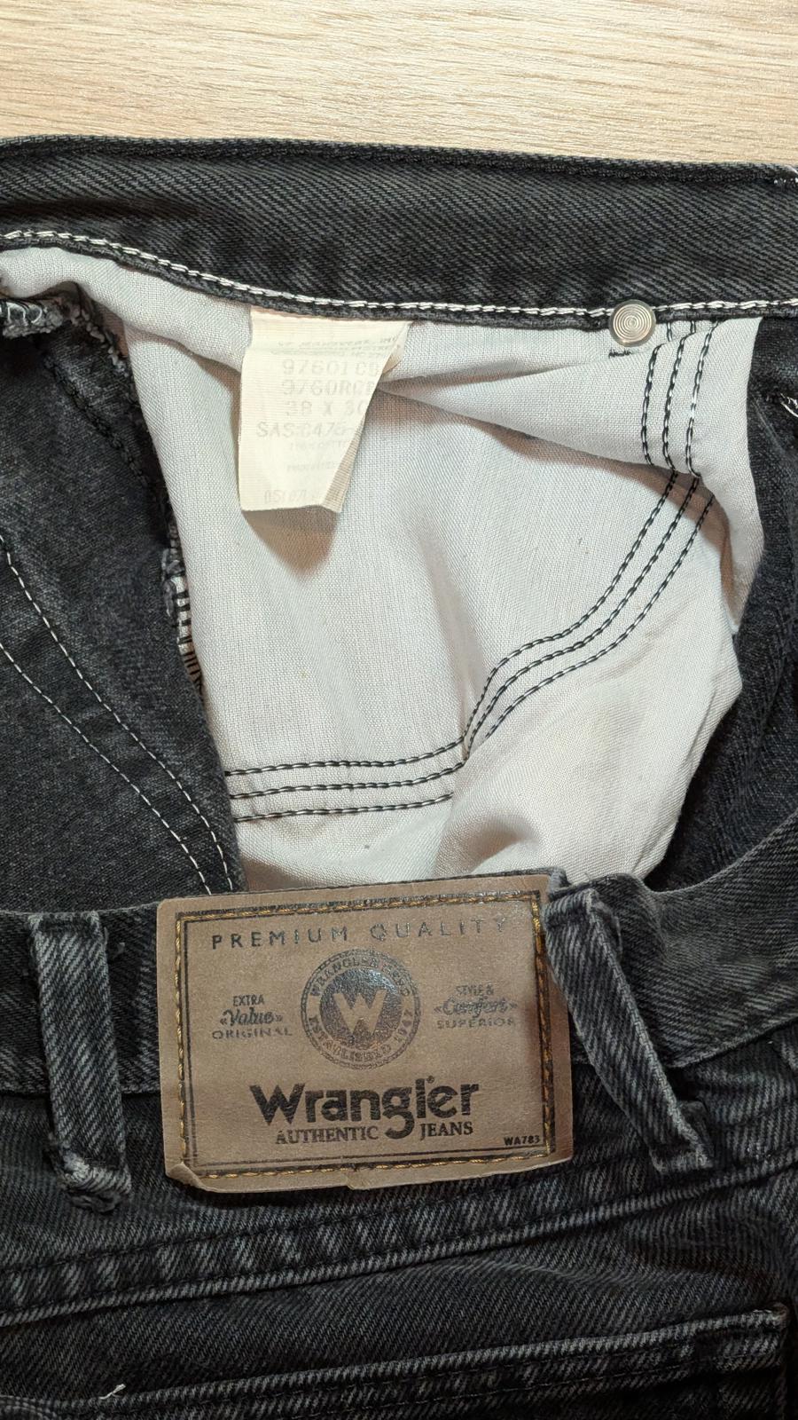 Wrangler Men's Straight Jeans - Black - Size 38W 30L