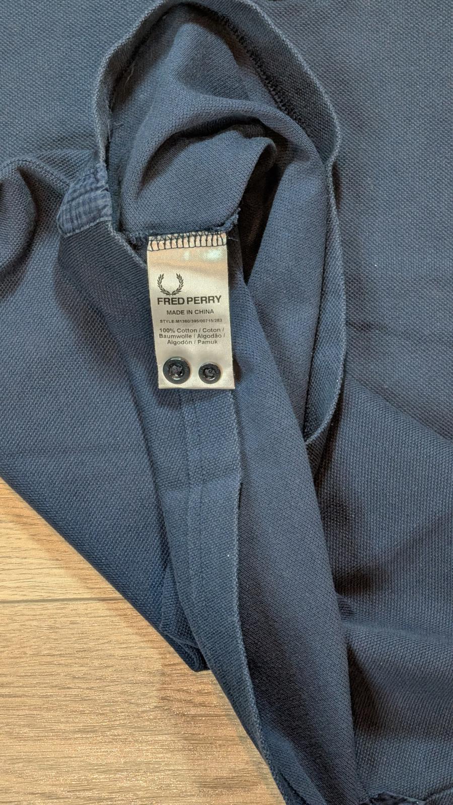 Fred Perry Men's Polo T Shirt - Navy - Size Medium