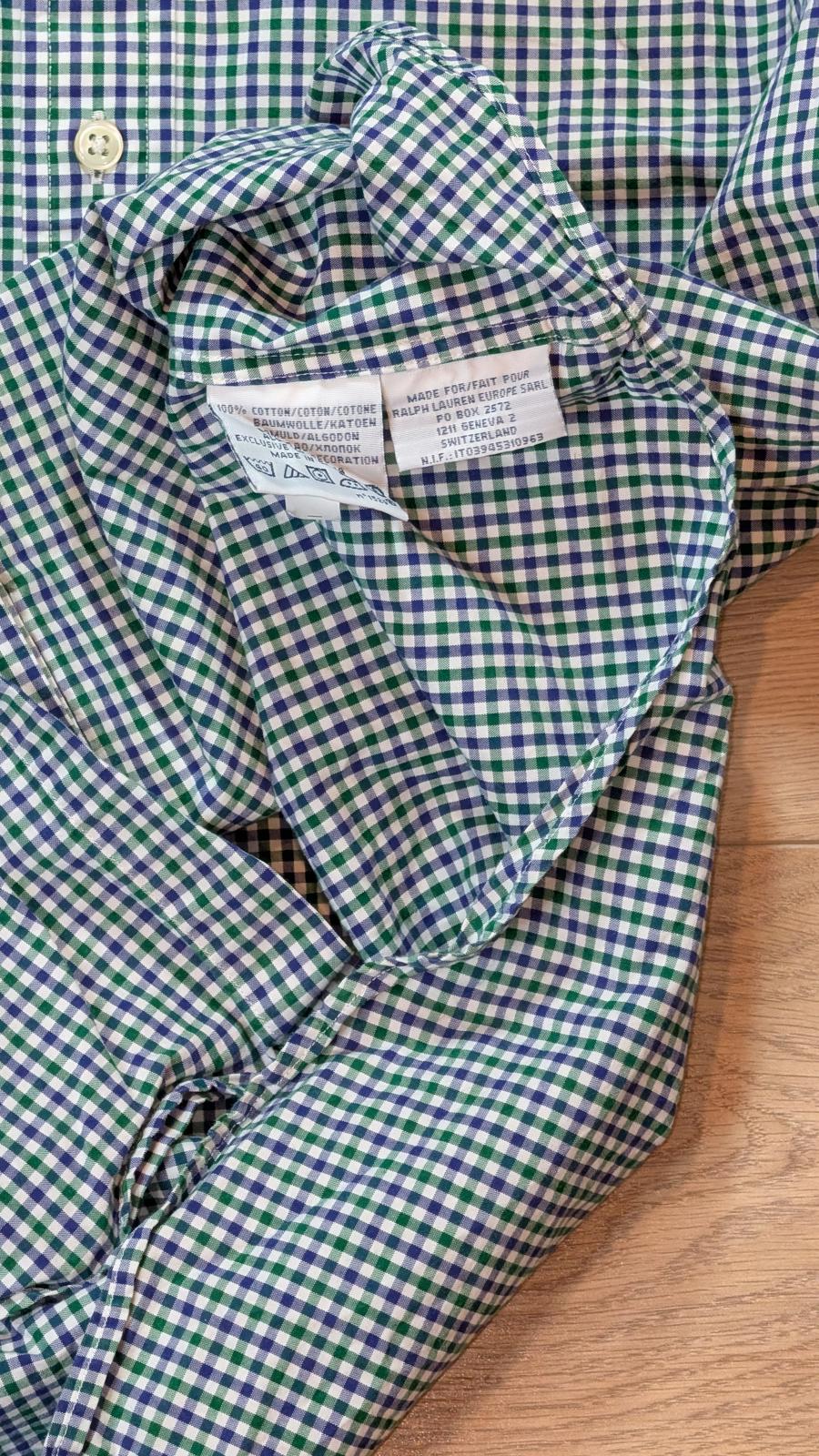 Ralph Lauren Men's Custom Fit Check Shirt - Green - Size Small