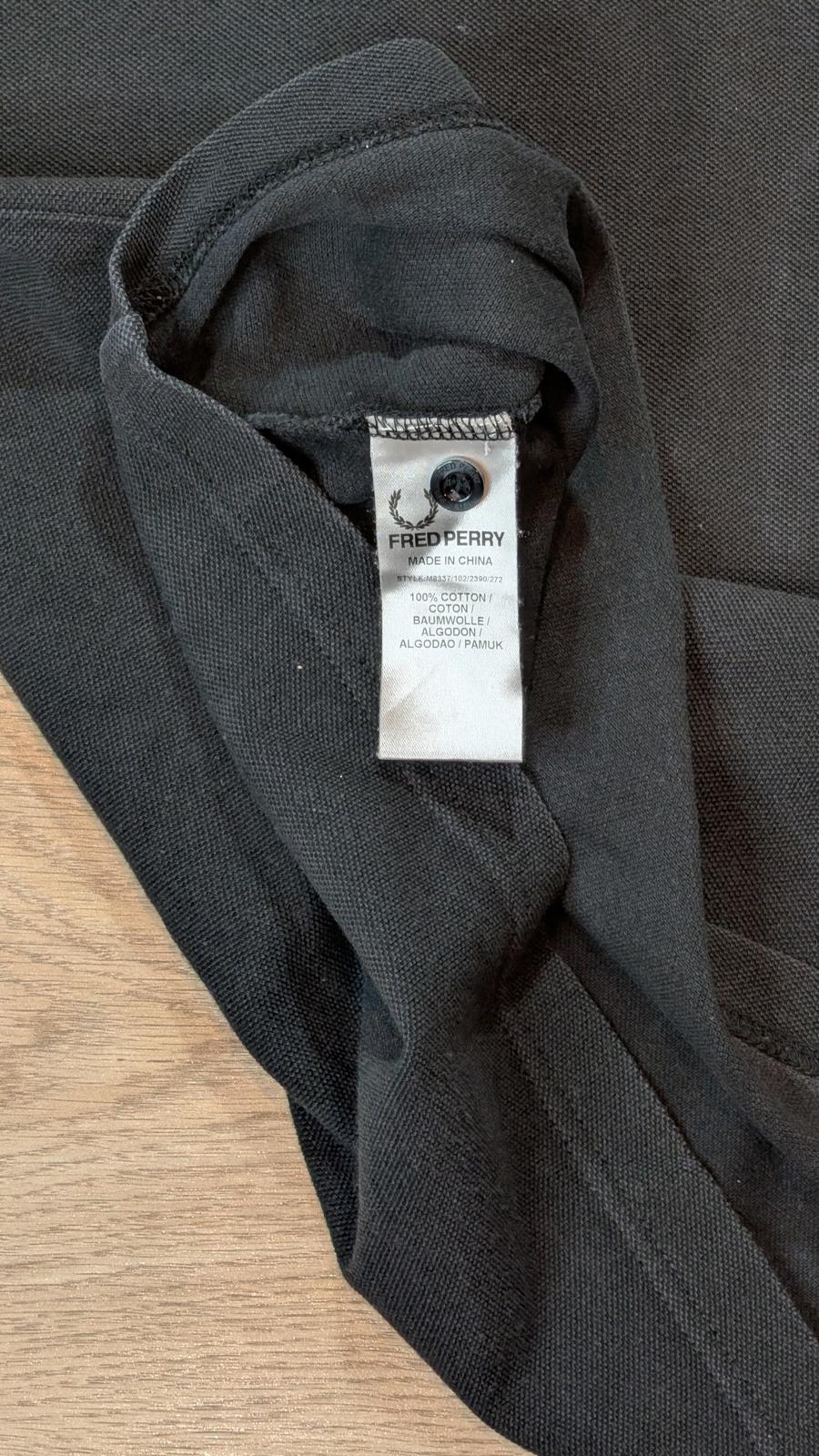 Fred Perry Men's Polo T Shirt - Black - Size Large