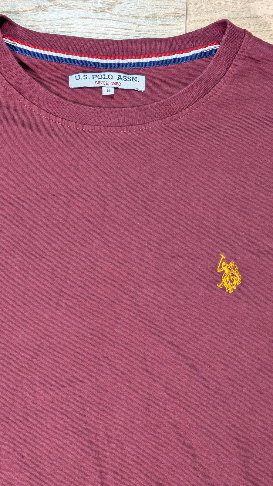U.S Polo Assn Men's Thin Sweatshirt Jumper - Burgundy - Size Medium