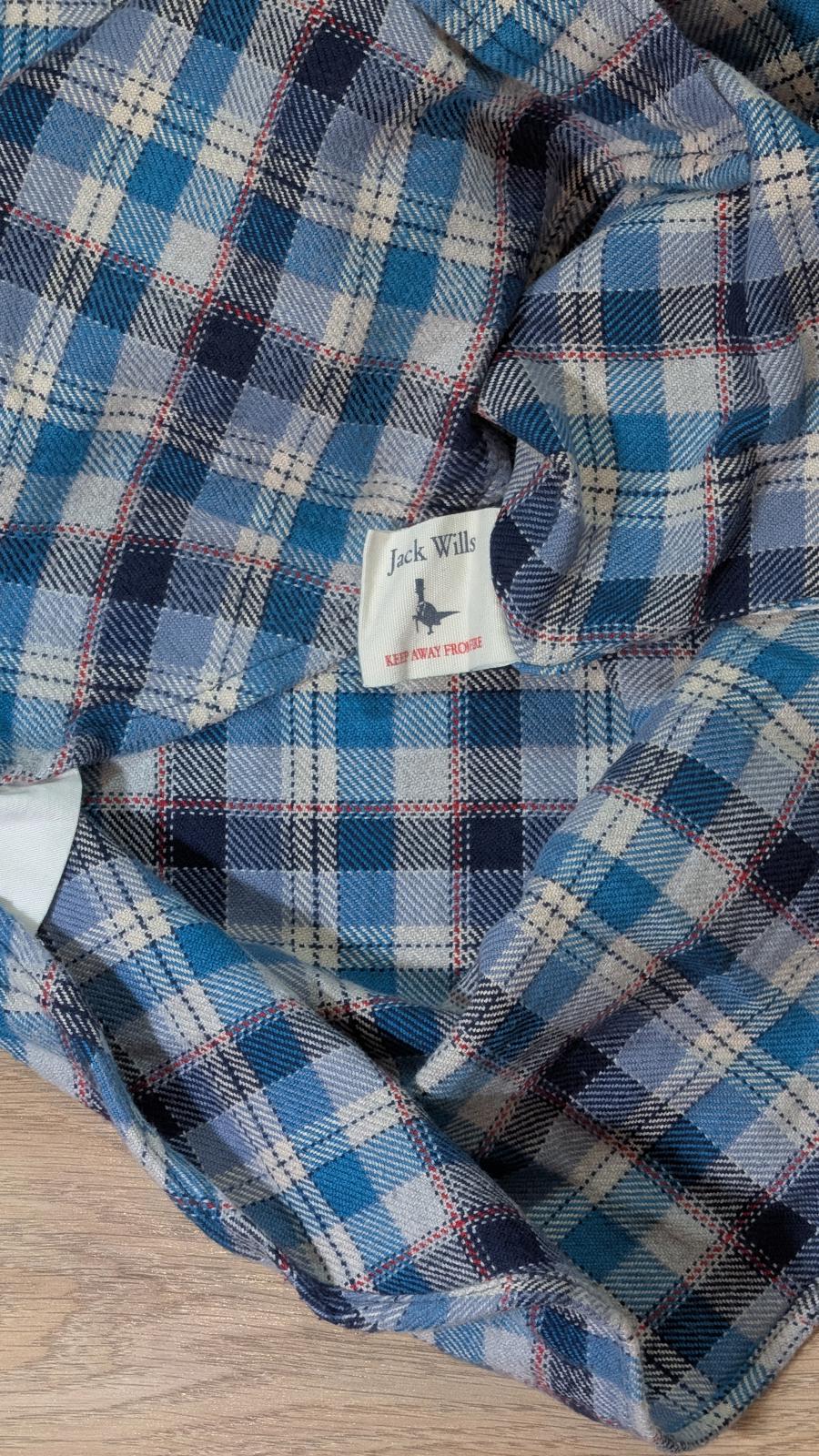 Jack Wills Women's Boyfriend Fit Check Shirt - Blue - Size 8