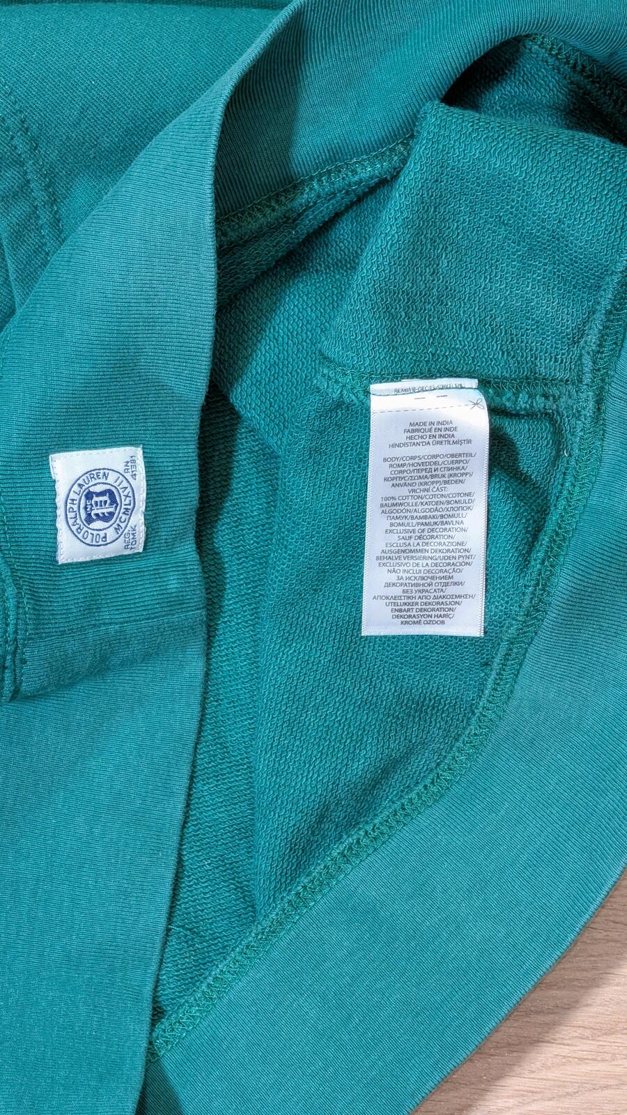 Ralph Lauren Men's Hoodie Sweatshirt - Green - Size Small