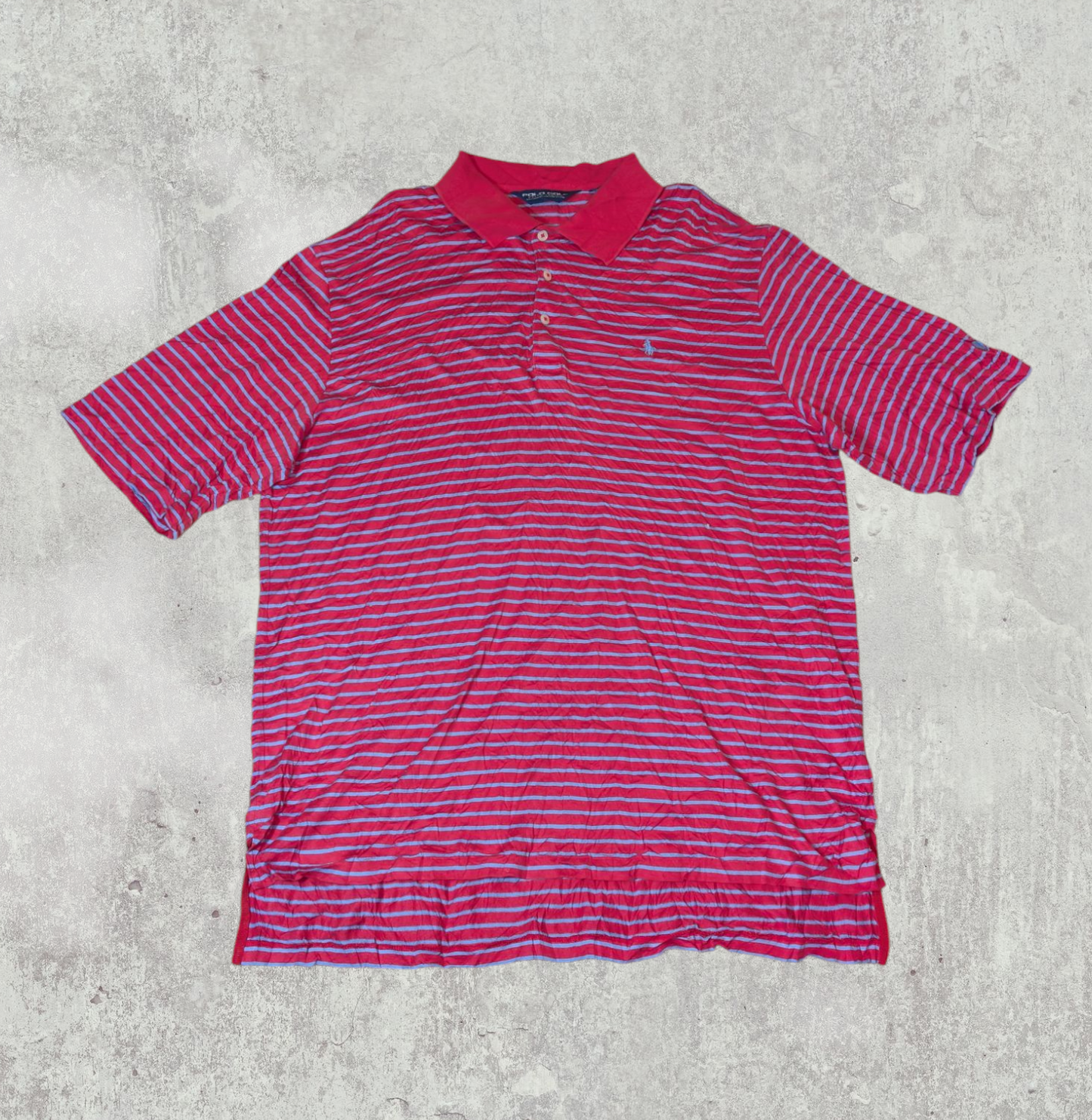 Ralph Lauren Men's Polo Golf Polo T Shirt - Red & Blue - Size XL