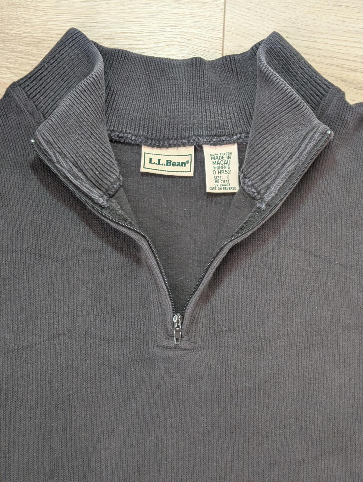 L.L. Bean Women's 1/4 Zip Jumper - Black - Size Large