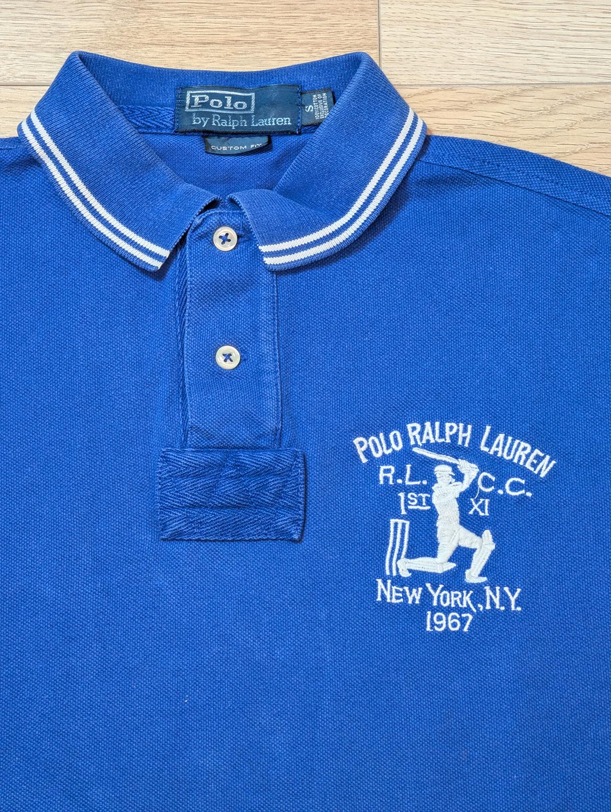 Ralph Lauren Men's Custom Fit Cricket Polo T Shirt - Blue - Size Small