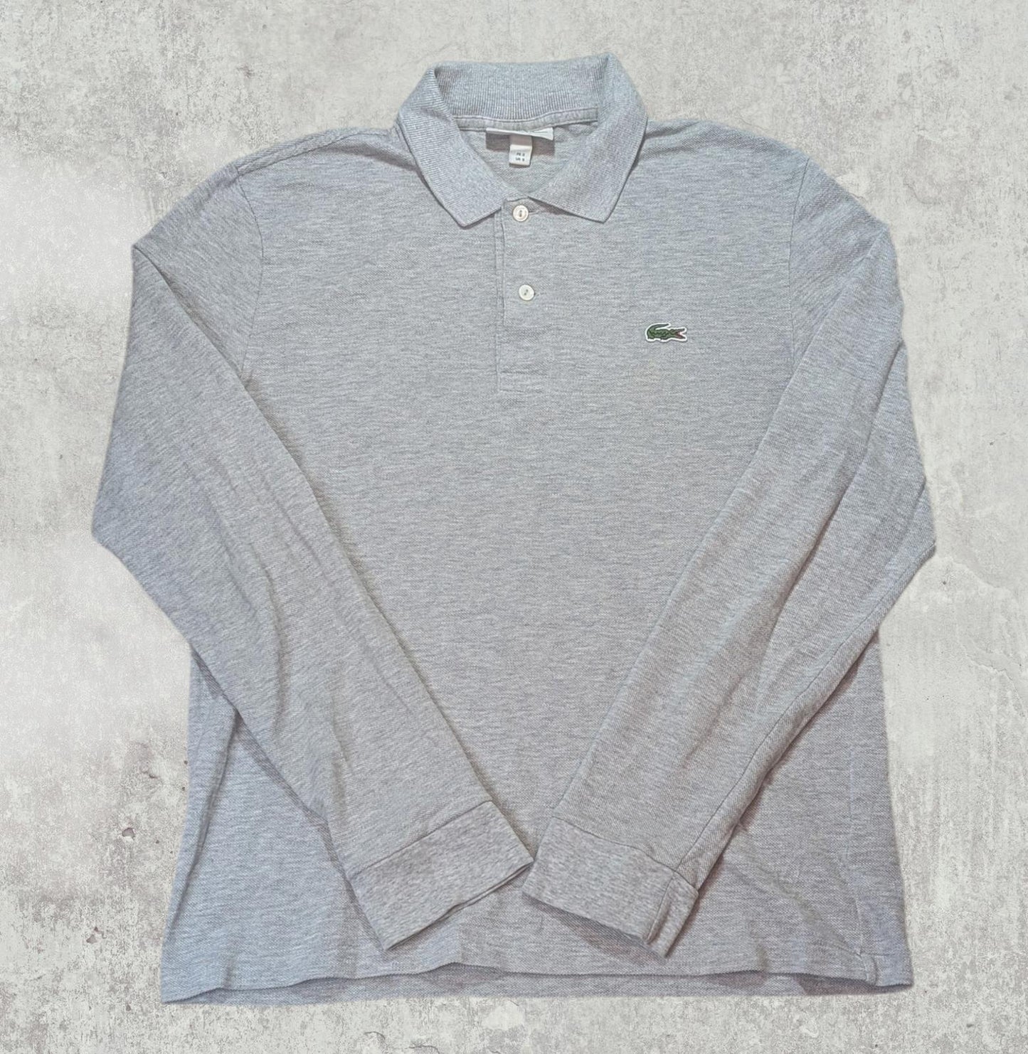 Lacoste Men's Classic Fit Long Sleeved Polo T Shirt - Grey - Size 3 / Small