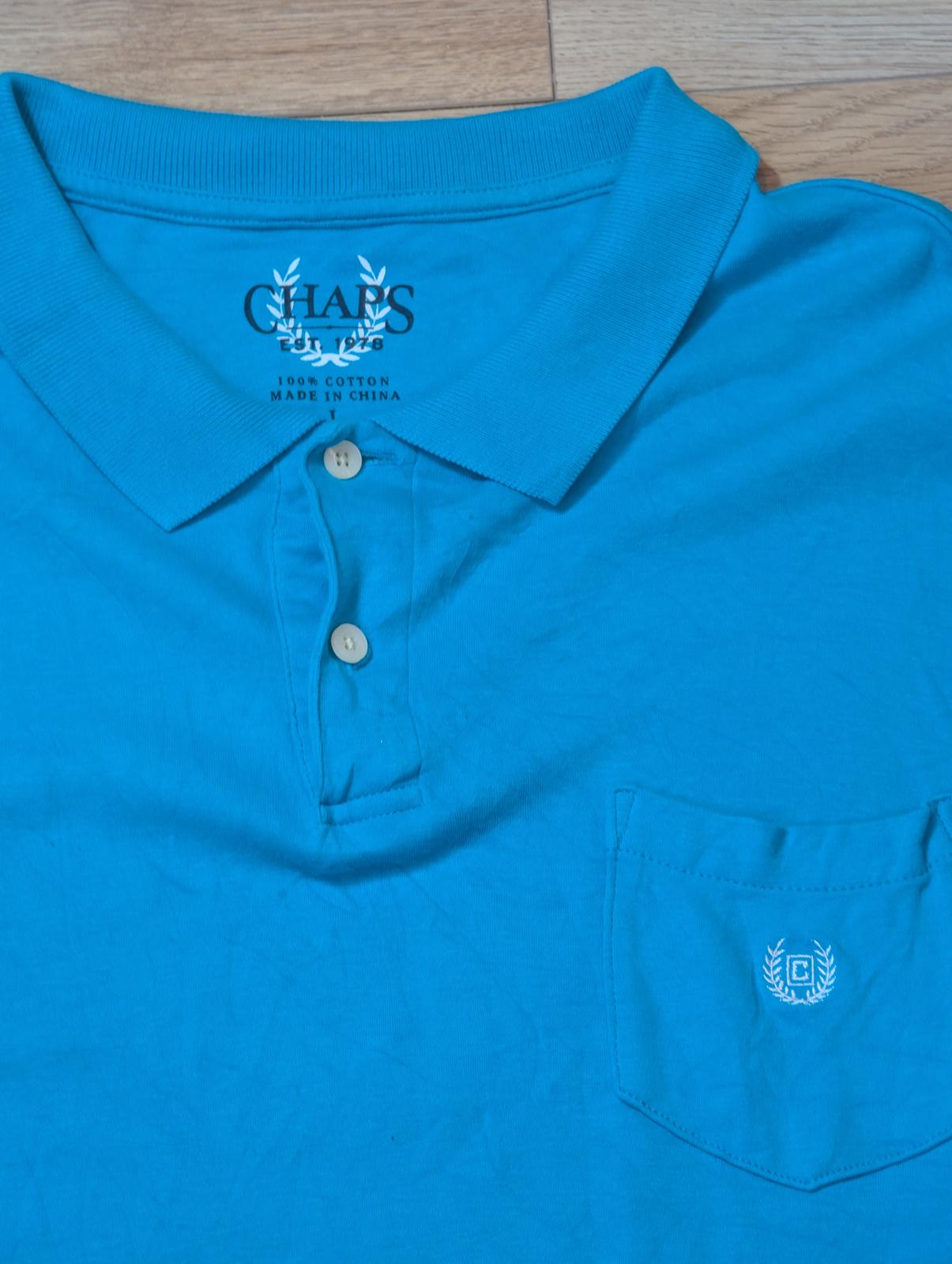 Chaps Men's Polo T Shirt - Blue - Size Large