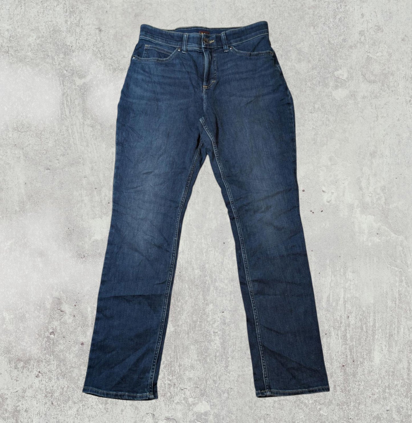 Lee Women's Straight Jeans - Blue - Size 28W 28L