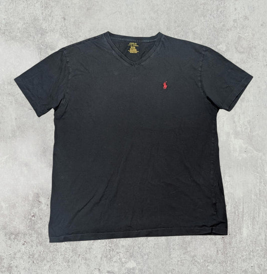 Ralph Lauren Men's V Neck T Shirt - Black - Size Medium