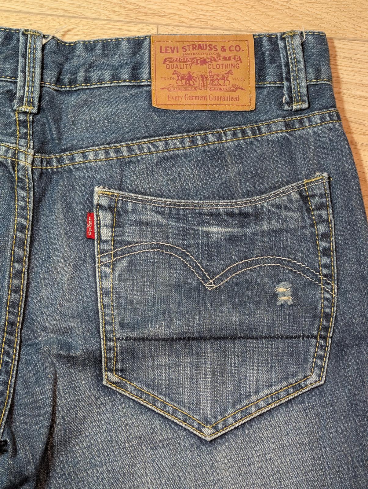 Levi's Men's 523 Distressed Straight Jeans - Blue - Size 34W 27L