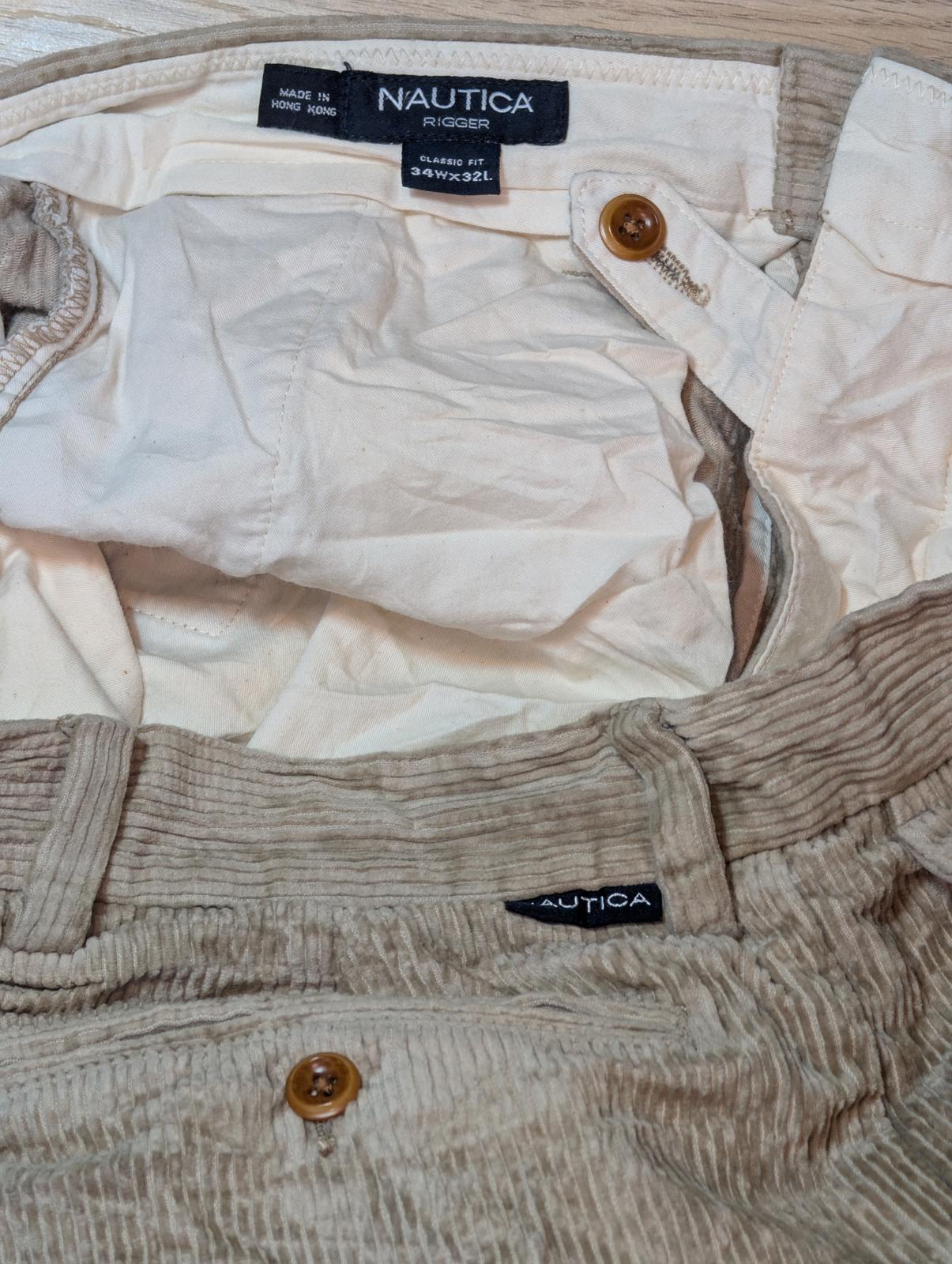 Nautica Men's Rigger Corduroy Trousers - Tan - Size 34W 32L