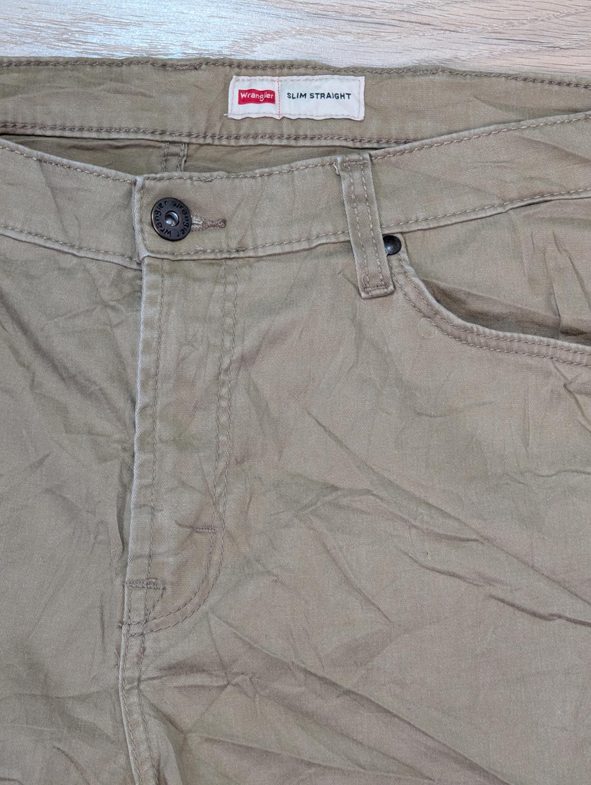 Wrangler Men's Slim Straight Chino Trousers - Tan - Size 36W 30L