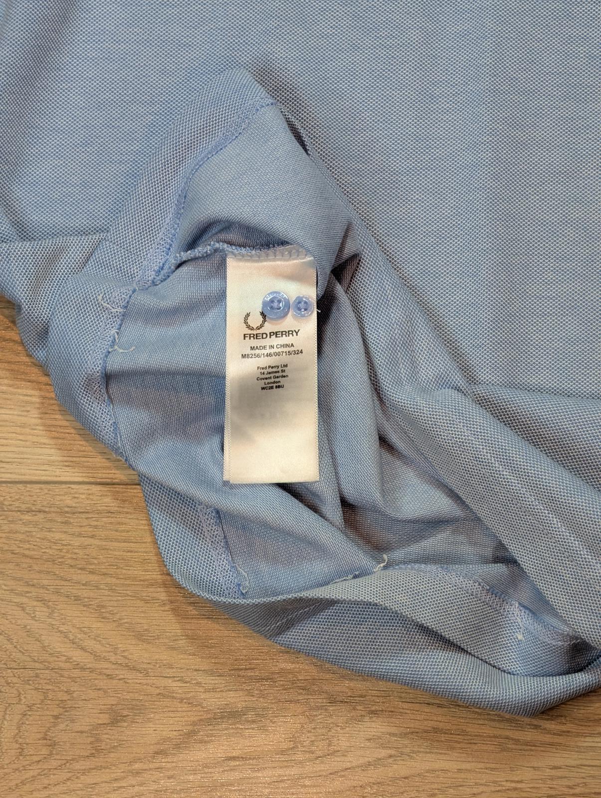 Fred Perry Men's Slim Fit Polo T Shirt - Blue - Size Medium