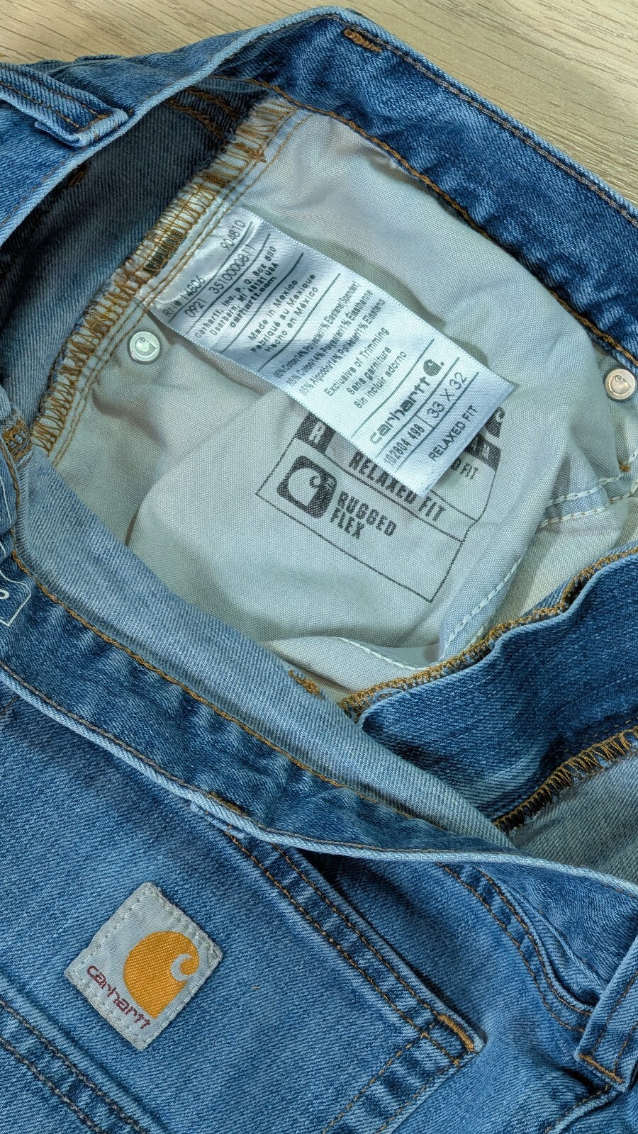 Carhartt Men's Relaxed Fit Jeans - Blue - Size 33W 32L