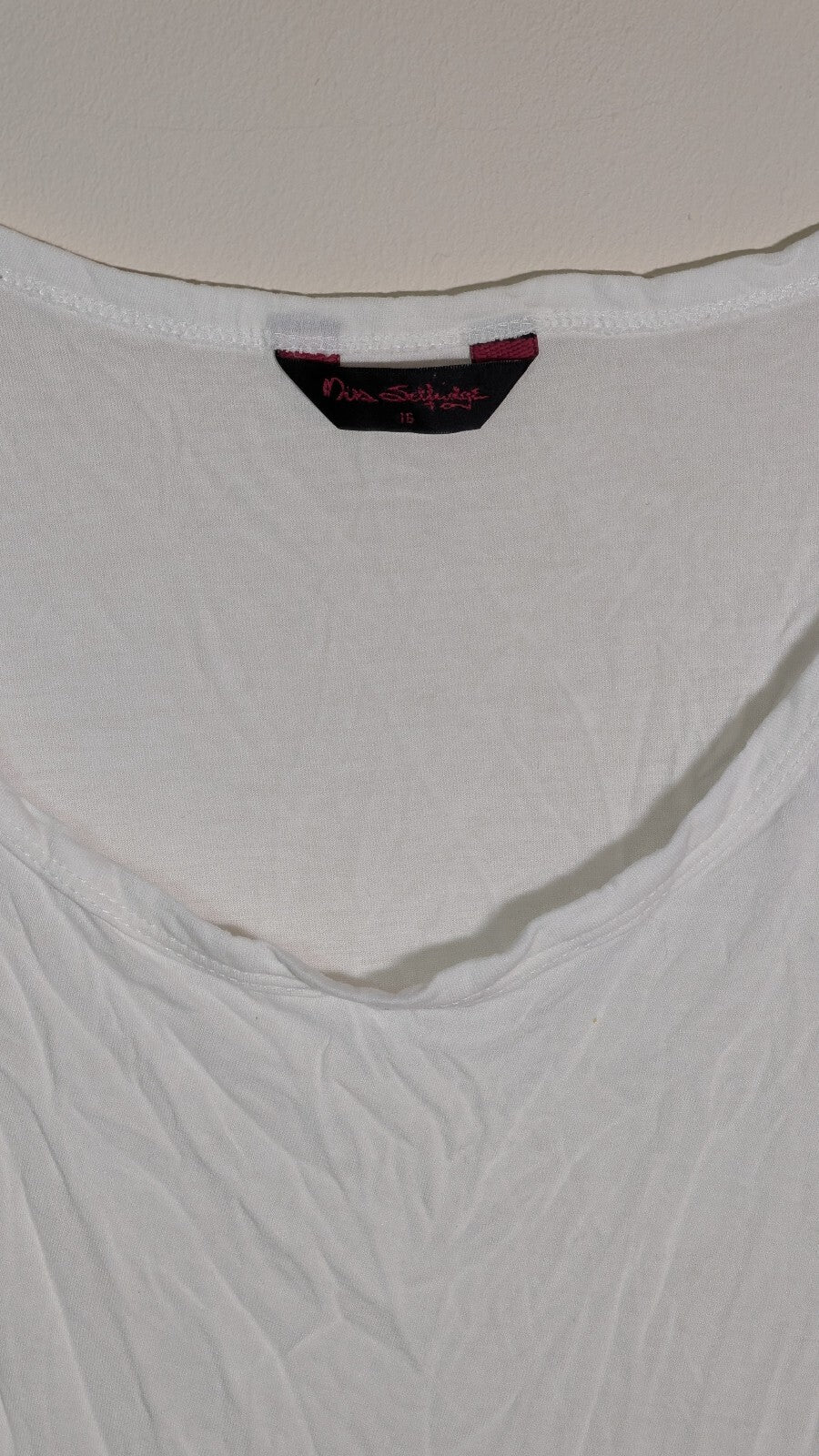 Miss Selfridge Women's Vest T Shirt - White - Size 16