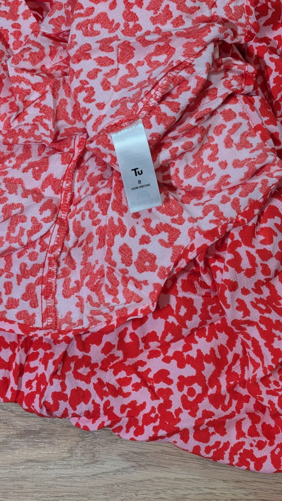 Tu Women's Leopard Print Dress - Red - Size 8