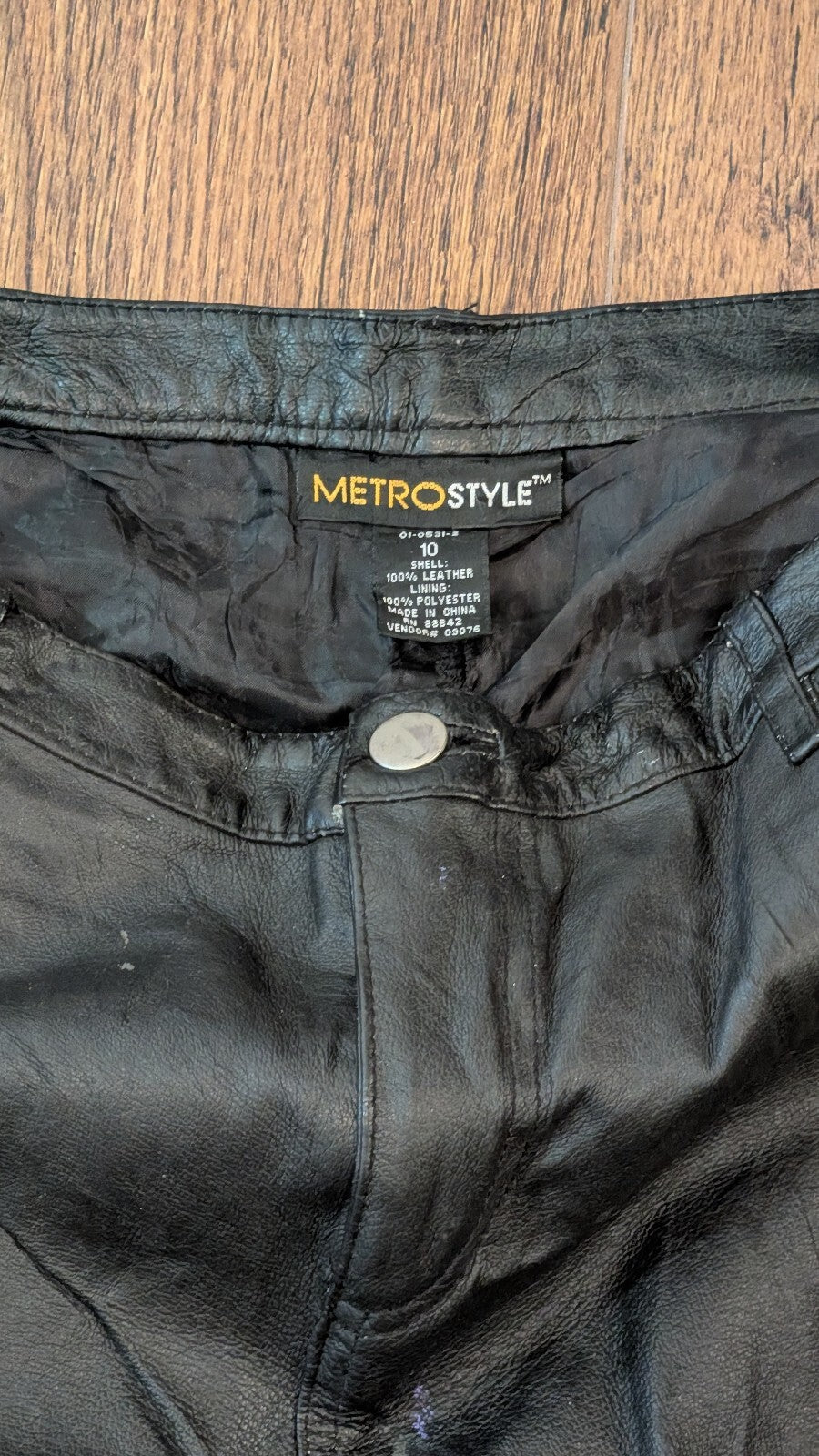 Metrostyle Women's Leather Trousers - Black - Size 10