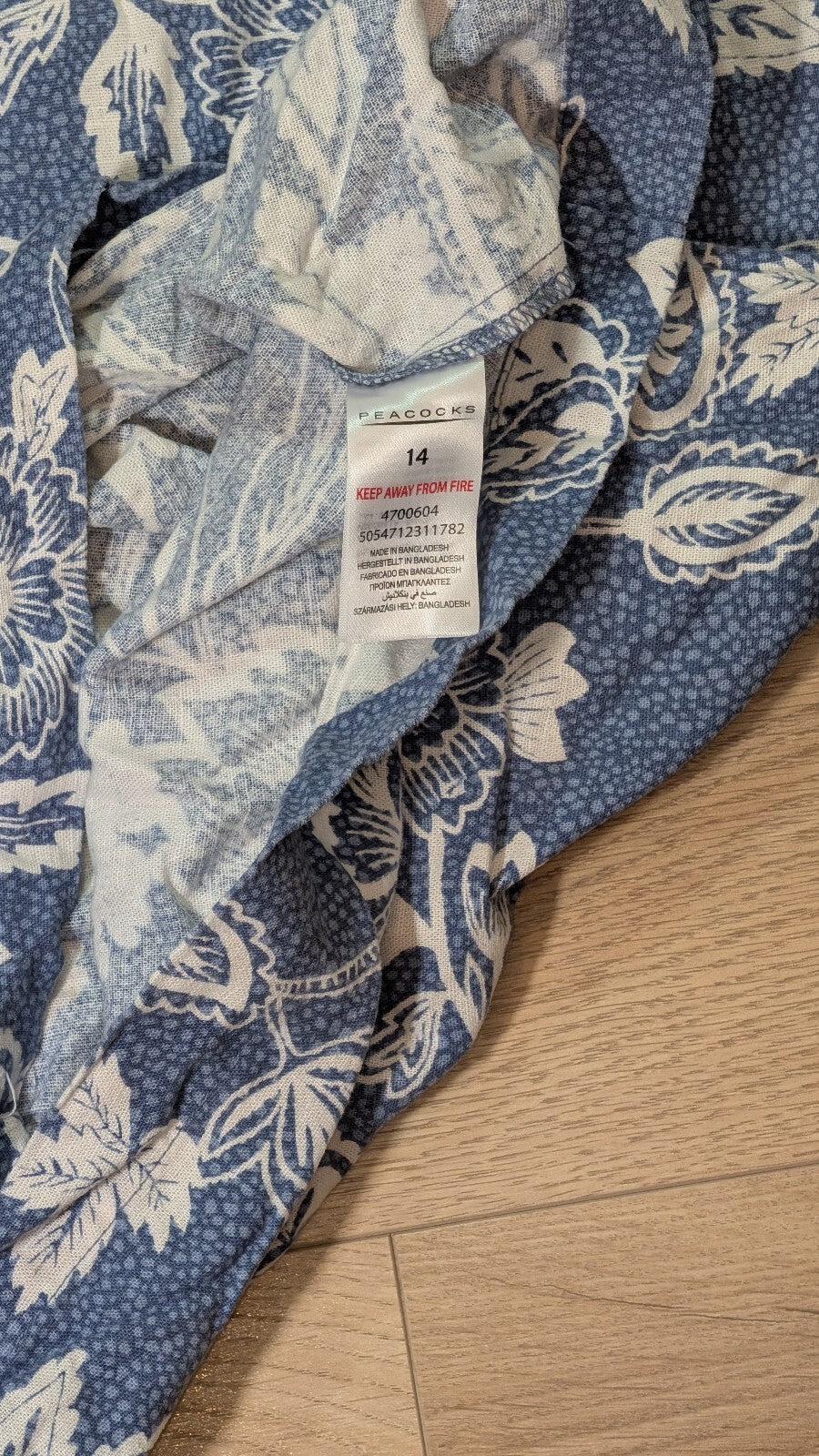 Peacocks Women's Floral Dress - Blue - Size 14
