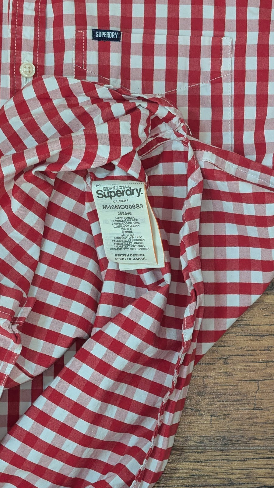 Superdry Men's Check Shirt - Red - Size Small