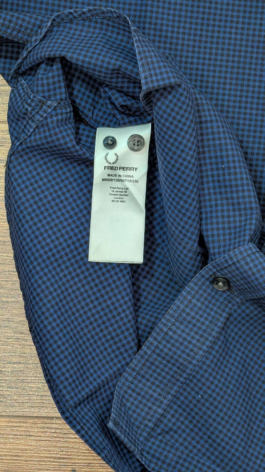 Fred Perry Men's Check Shirt - Navy - Size Medium