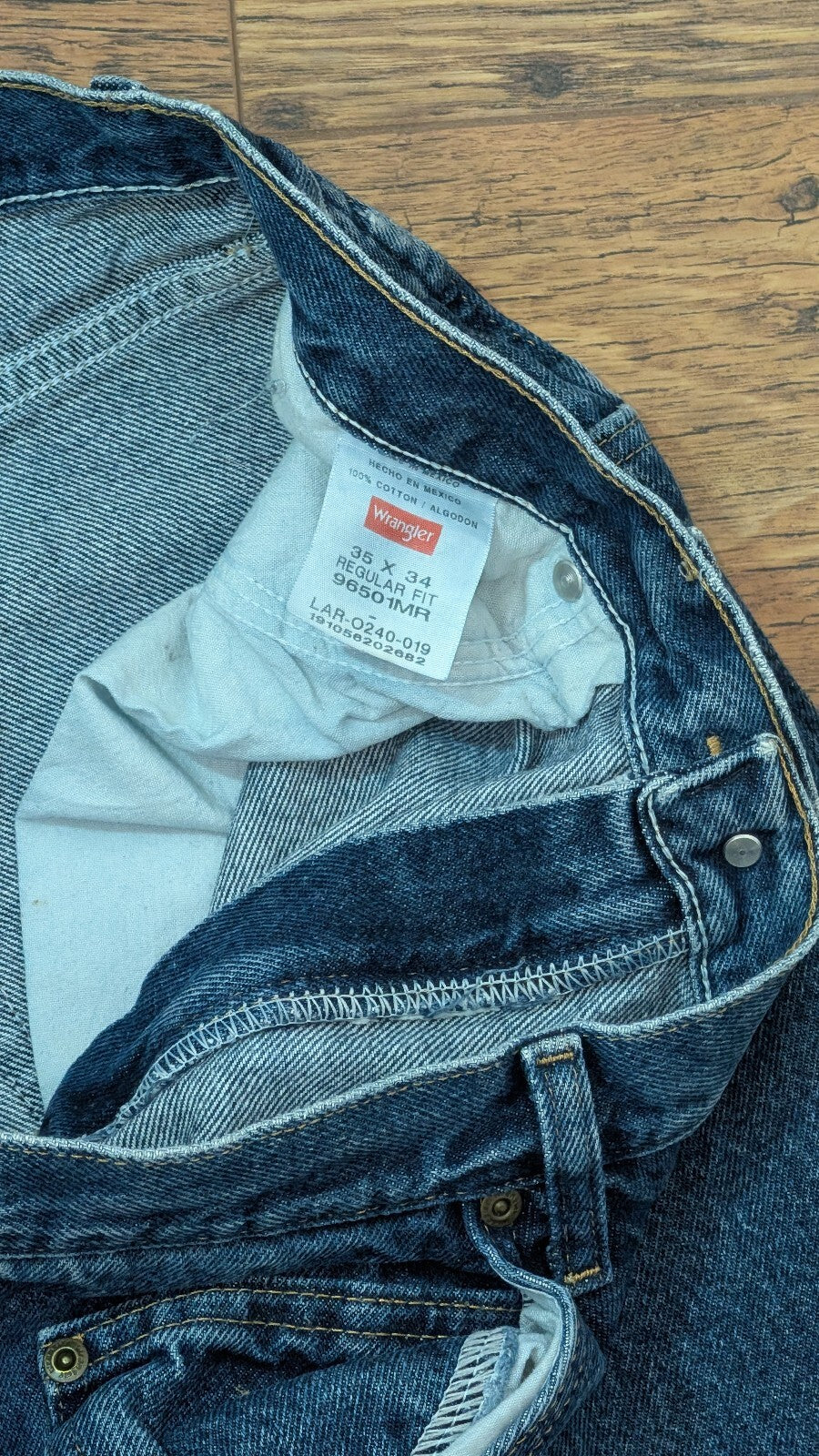 Wrangler Men's Regular Jeans - Blue - Size 35W 34L