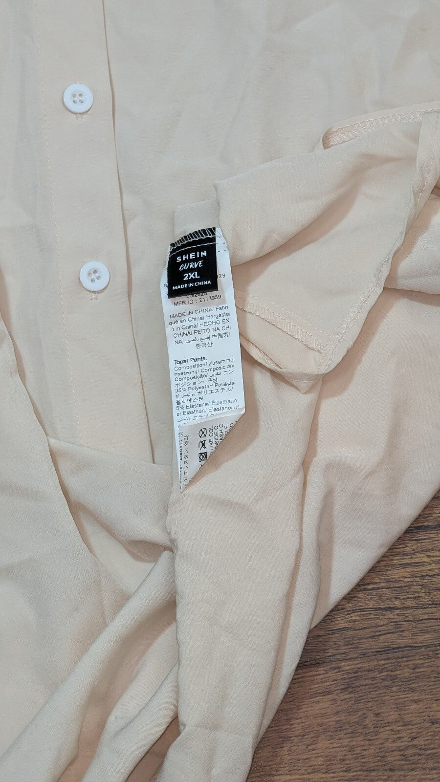 Shein Women's Shirt - Beige - Size XXL