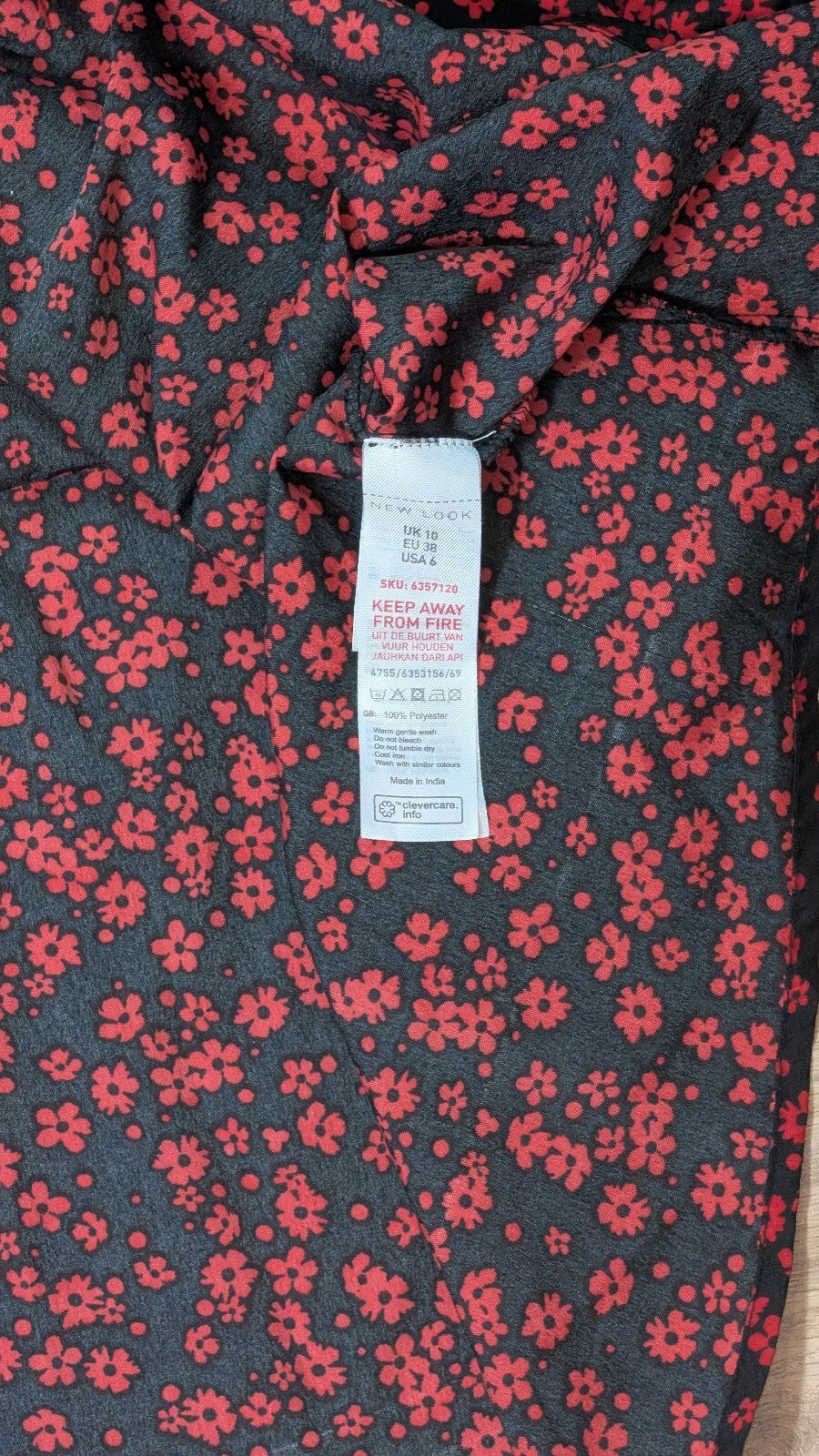 New Look Women's Floral Dress - Black - Size 10