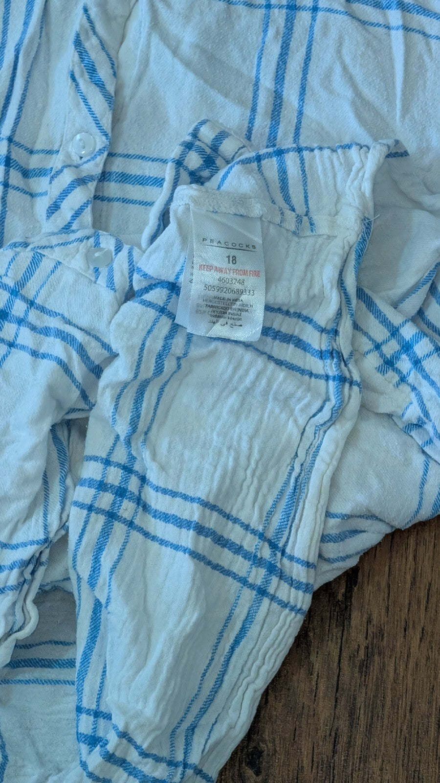 Peacocks Women's Check Shirt - White - Size 18