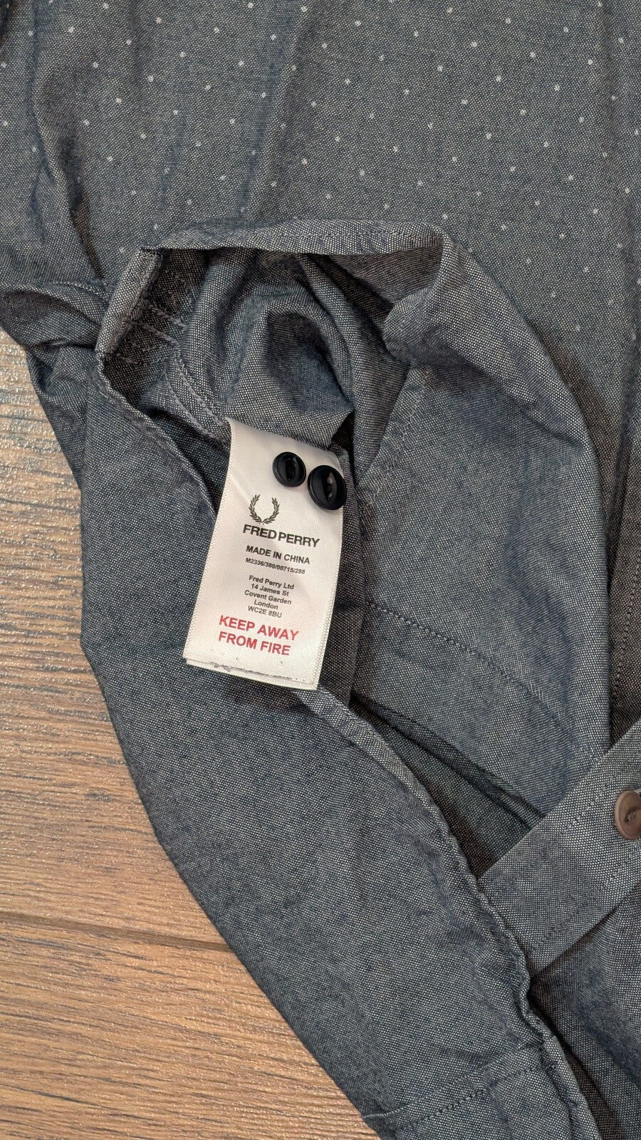 Fred Perry Men's Slim Fit Shirt - Blue - Size Small