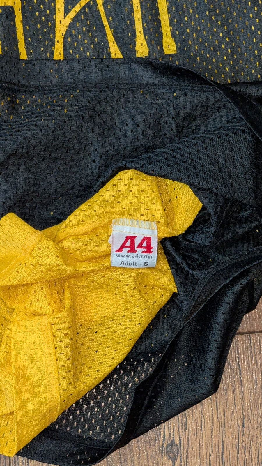 A4 Men's Bon Air Basketball Vest - Yellow - Size Small