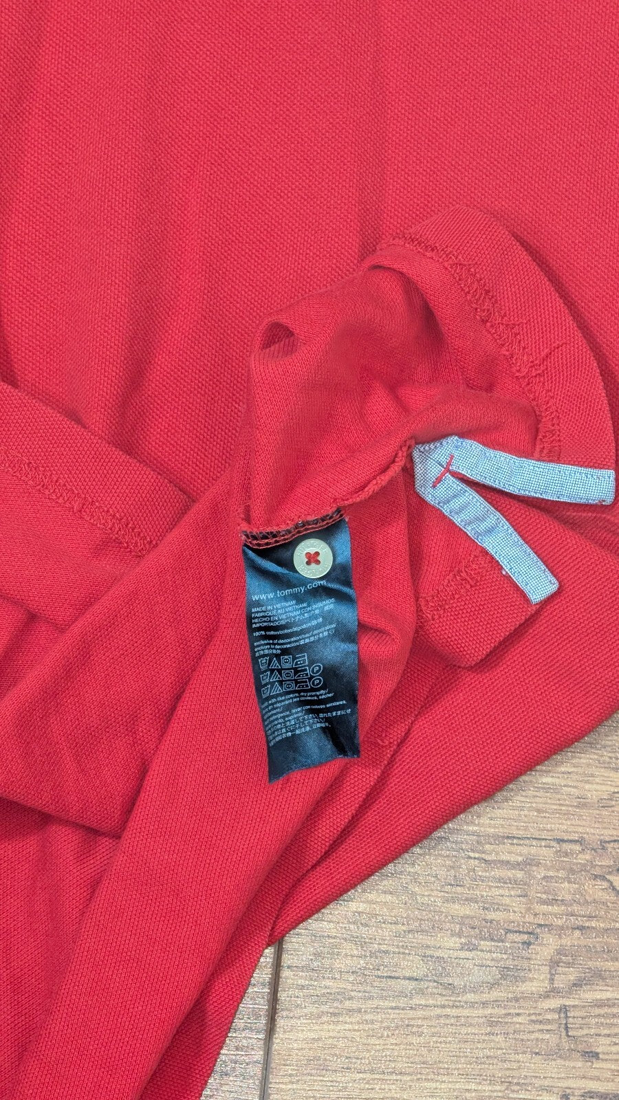 Tommy Hilfiger Men's Custom Fit Polo T Shirt - Red - Size Medium