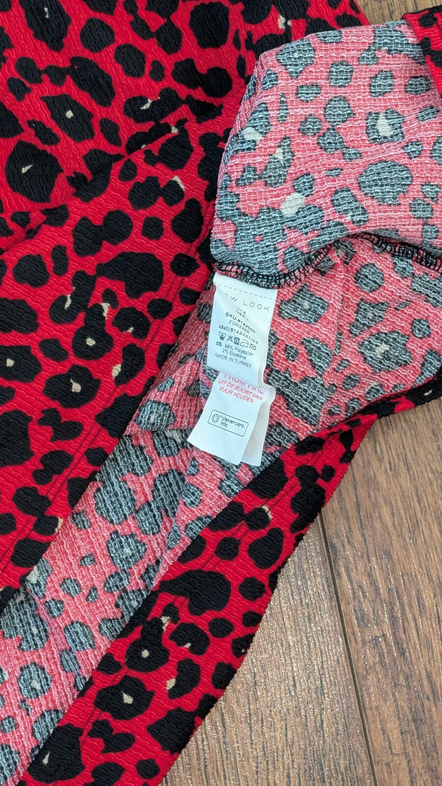 New Look Women's Leopard Print Dress - Red - Size 8