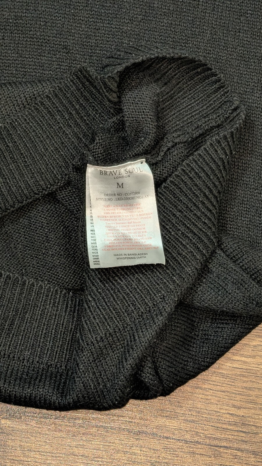 Brave Soul Women's Jumper Dress - Black - Size Medium