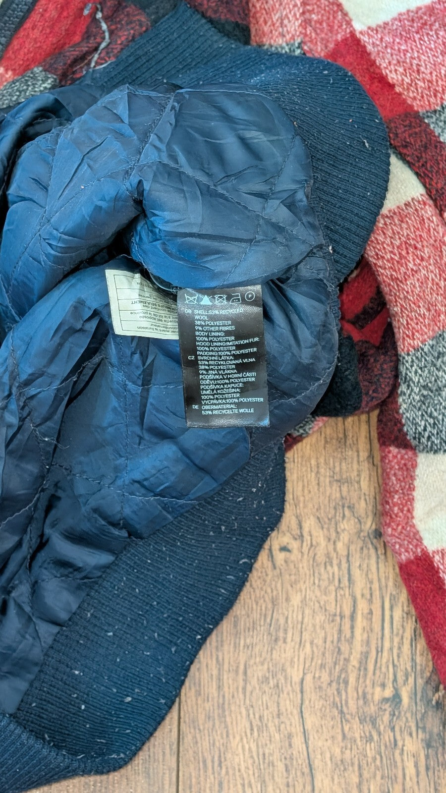 H&M Men's Check Coat Jacket - Red - Size XL