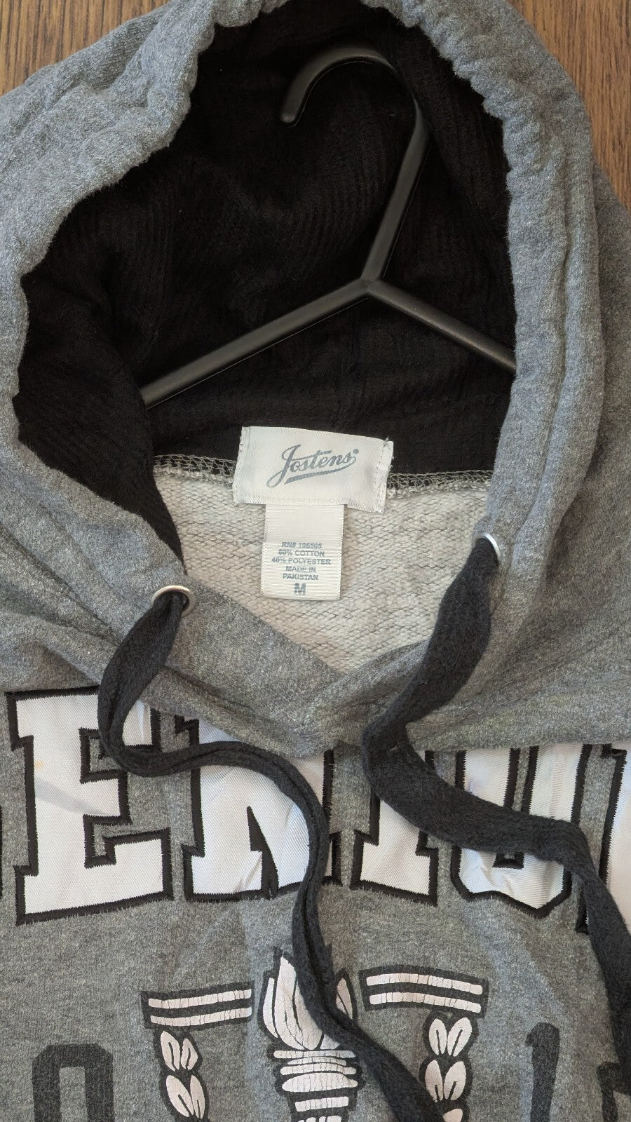 Jostens Men's College Hoodie Sweatshirt - Grey - Size Medium