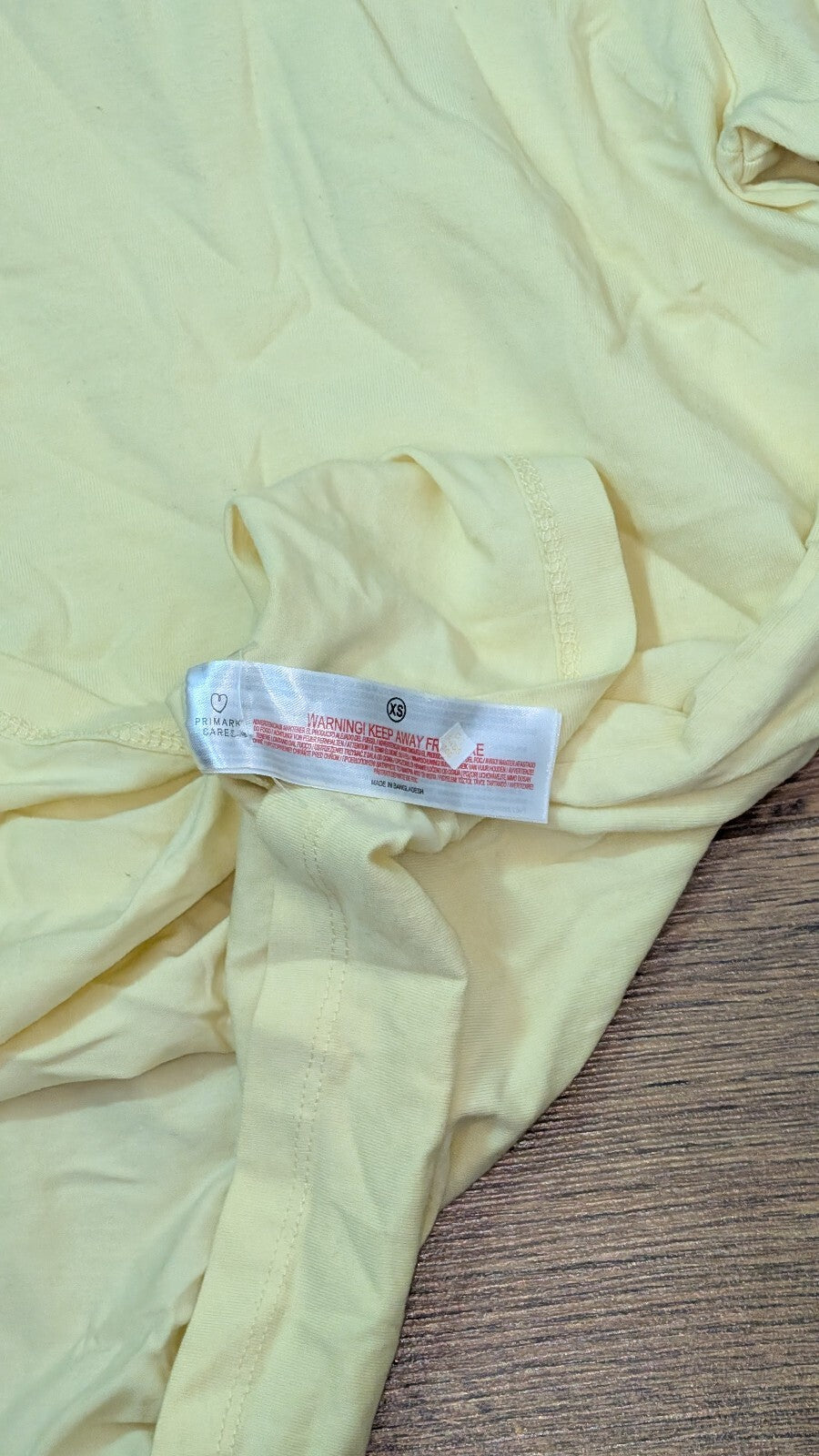 Primark Women's T Shirt - Yellow - Size XS