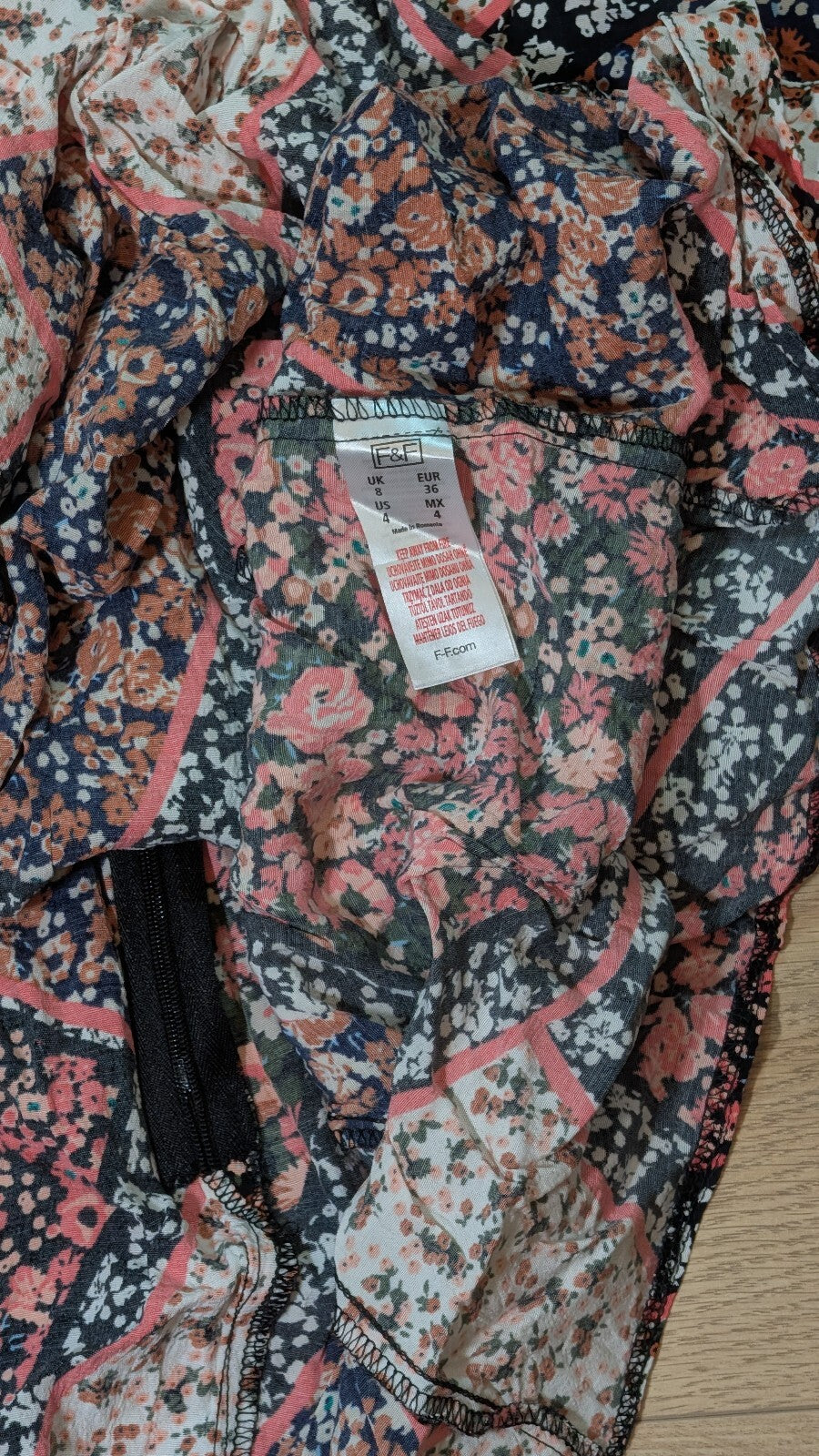 F&F Women's Floral Dress - Pink - Size 8