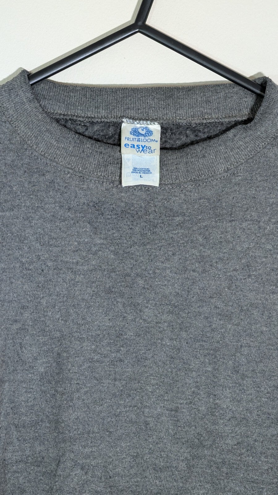 Fruit Of The Loom Men's Sweatshirt Jumper - Grey - Size Large