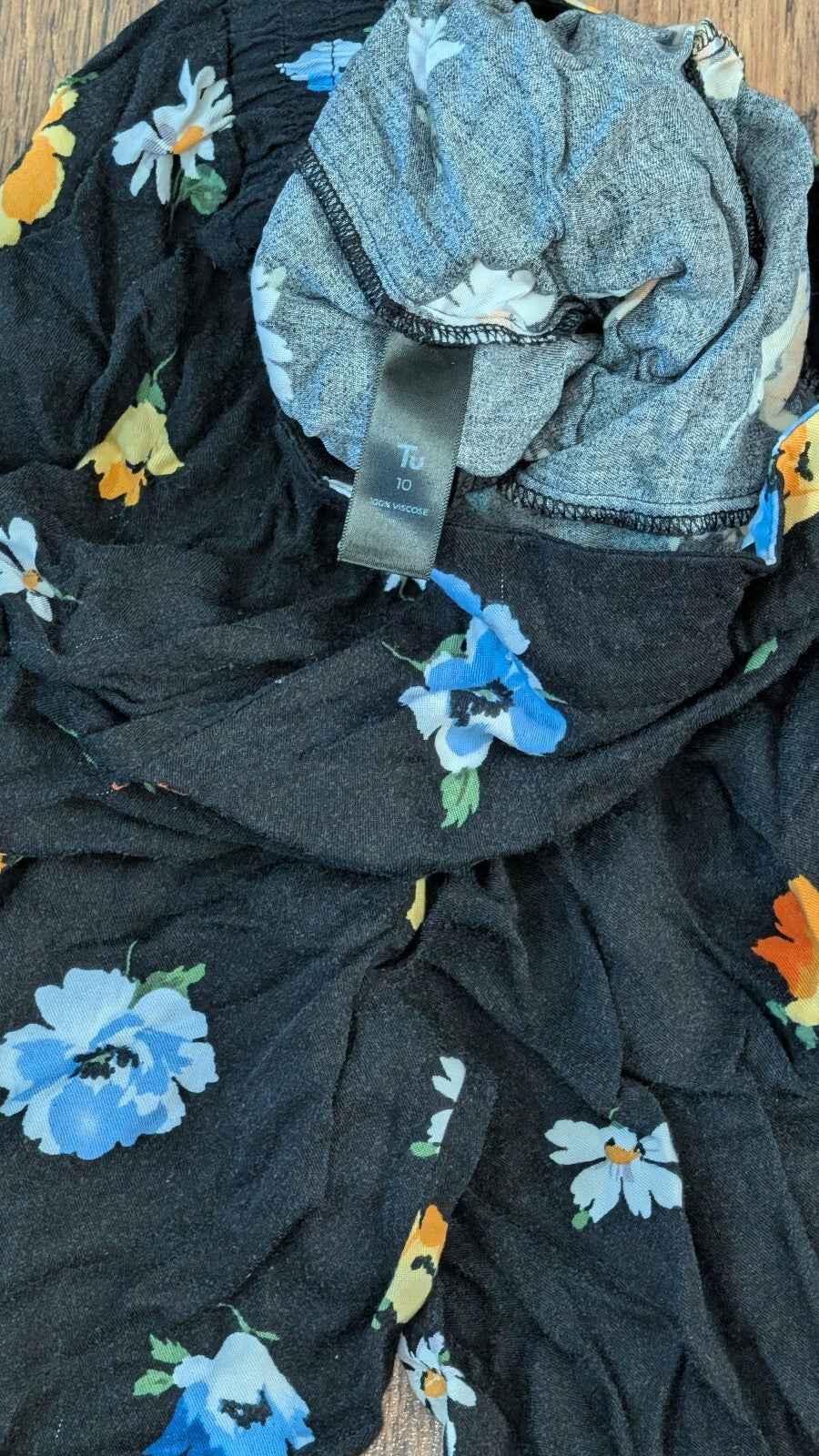 Tu Women's Floral Trousers - Black - Size 10