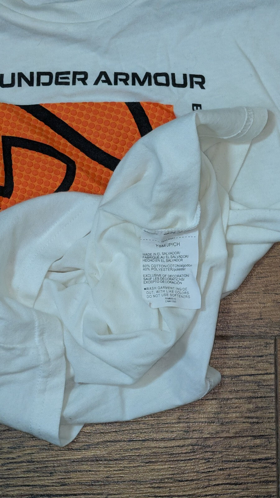 Under Armour Kid's Boys T Shirt - White - Size Small