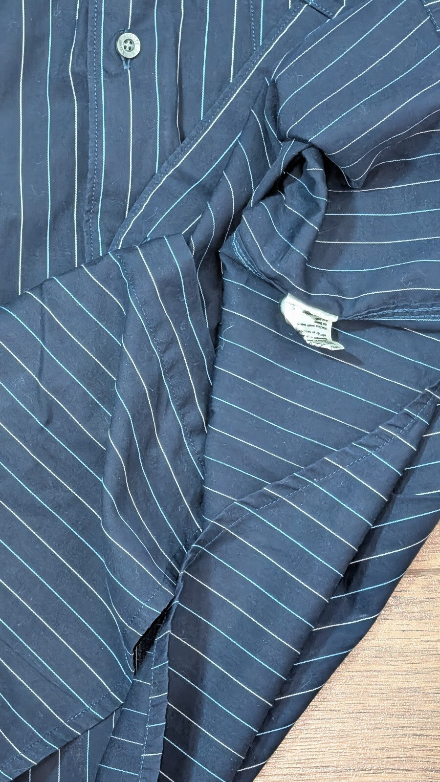 Lacoste Men's Striped Shirt - Navy - Size 40 / Medium