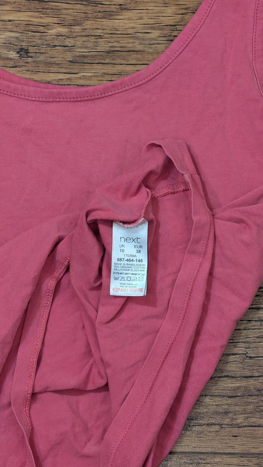 Next Women's Vest T Shirt - Pink - Size 10