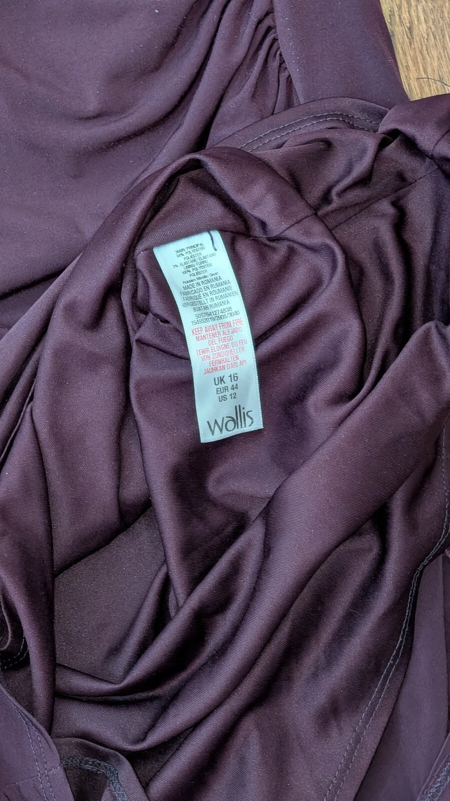 Wallis Women's Dress - Burgundy - Size 16